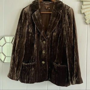 Tesori Velvet Brown Blazer 12 Boho Romantic